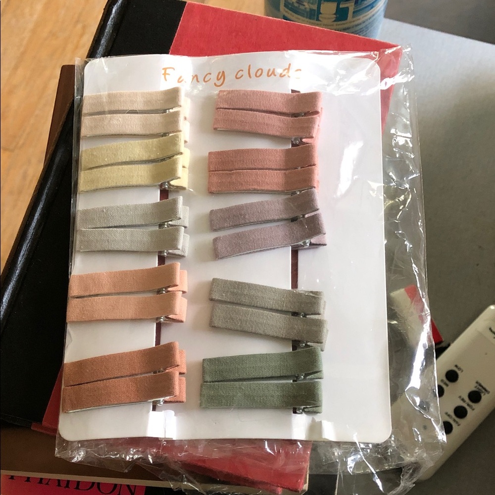 Fancy Cloud Pastel Kids Hair Clips - 12 Pack (Pink, Peach, Green, Cream, Gray)